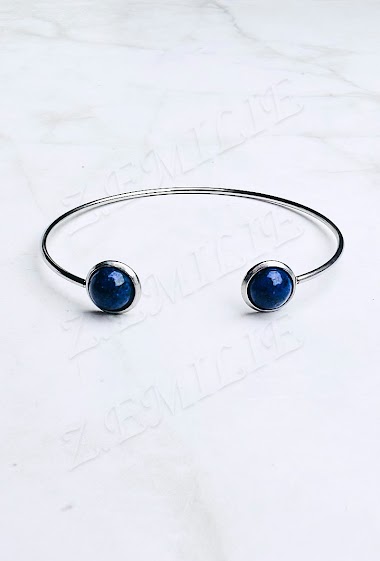 Wholesalers Z. Emilie - Lapis lazuli stone steel bracelet