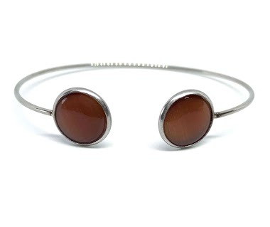 Großhändler Z. Emilie - Cat eye stone steel bracelet