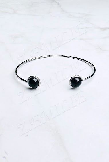 Wholesaler Z. Emilie - Onyx stone steel bracelet