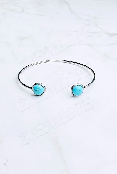 Großhändler Z. Emilie - Turquoise stone steel bracelet