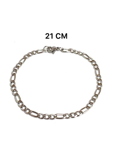 Grossiste Z. Emilie - Bracelet acier maille figaro 1-3 3.5 mm