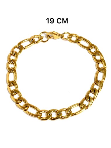 Grossiste Z. Emilie - Bracelet acier maille figaro 1-3 6.5 mm