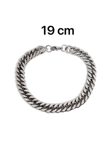 Wholesaler Z. Emilie - Chain gourmet flat steel bracelet 8mm