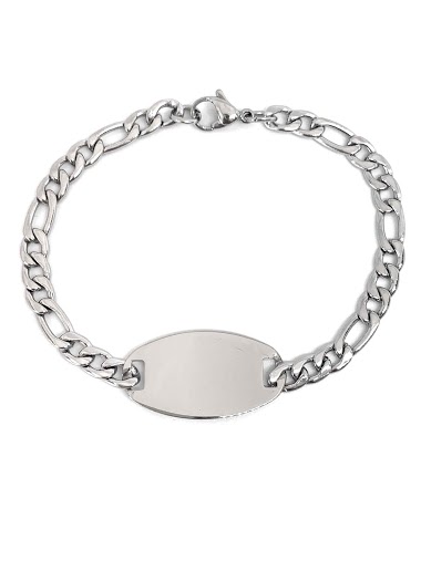 Wholesaler Z. Emilie - Oval steel bracelet to engrave