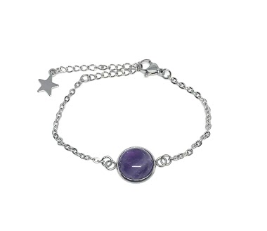 Wholesaler Z. Emilie - Amethyst stone steel bracelet