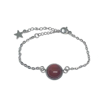 Großhändler Z. Emilie - Cornaline stone steel bracelet