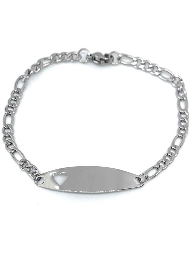 Mayorista Z. Emilie - Plaque bomber steel bracelet to engrave