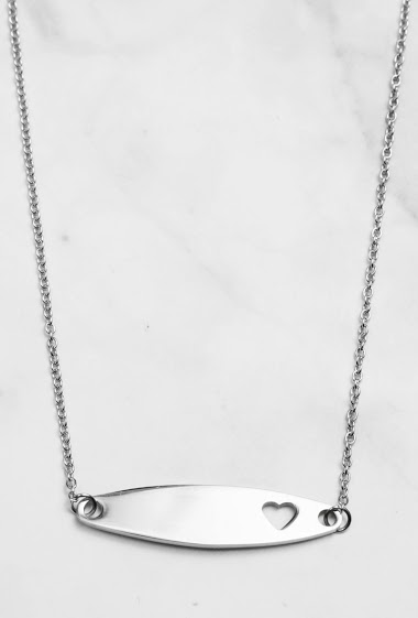 Großhändler Z. Emilie - Plaque heart steel to engrave necklace