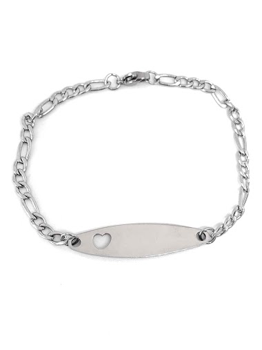 Mayorista Z. Emilie - Plaque flat steel bracelet to engrave