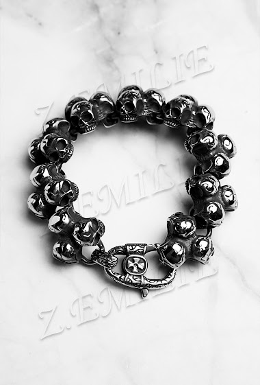 Wholesaler Z. Emilie - Skull steel bracelet