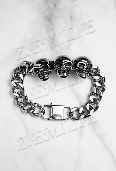 Wholesaler Z. Emilie - Skull steel bracelet