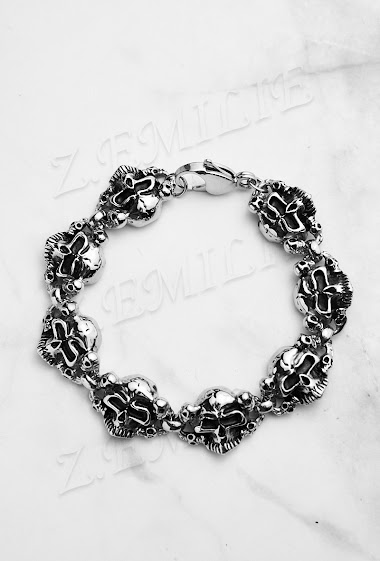 Großhändler Z. Emilie - Skull steel bracelet