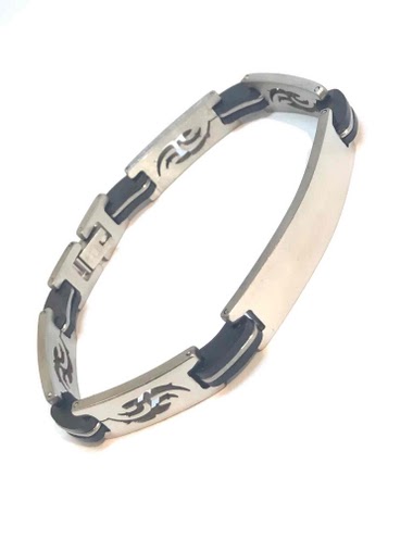 Wholesaler Z. Emilie - Tribal steel with rubber bracelet to engrave 9mm
