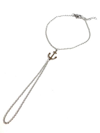 Großhändler Z. Emilie - Marine anchor steel ring bracelet
