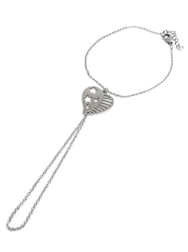 Wholesaler Z. Emilie - Heart steel ring bracelet