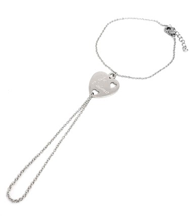 Wholesaler Z. Emilie - Heart steel ring bracelet