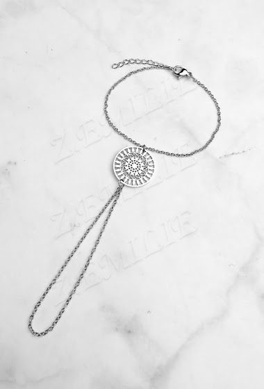 Wholesalers Z. Emilie - Mandala flower steel ring bracelet