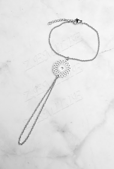 Wholesalers Z. Emilie - Mandala flower steel ring bracelet