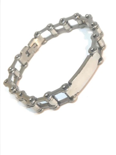 Wholesaler Z. Emilie - Chain biker steel bracelet to engrave 9mm