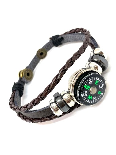 Wholesaler Z. Emilie - Compass leather bracelet