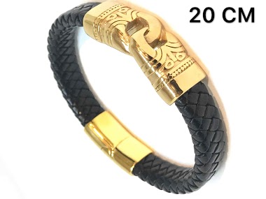 Wholesaler Z. Emilie - Steel handcuffs leather bracelet