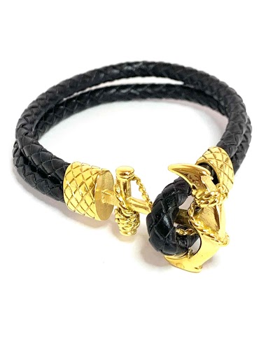 Wholesaler Z. Emilie - Marine anchor leather bracelet