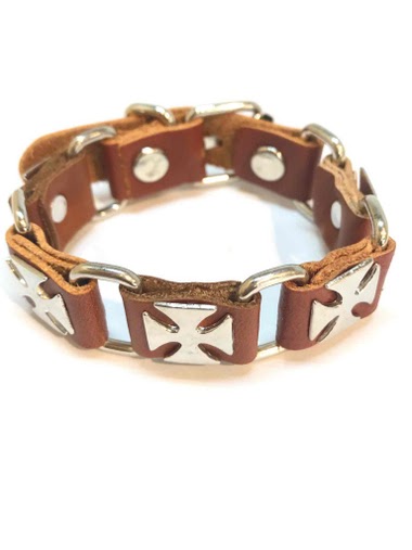 Großhändler Z. Emilie - Maltese cross leather bracelet
