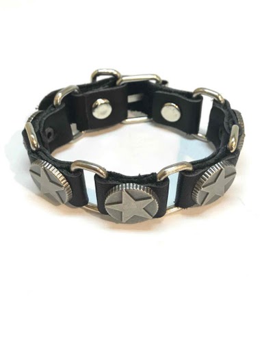 Großhändler Z. Emilie - Pentacle leather bracelet