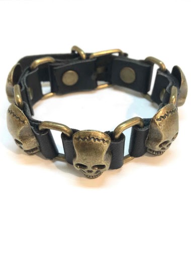 Mayorista Z. Emilie - Skull leather bracelet