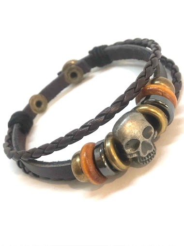 Großhändler Z. Emilie - Skull leather bracelet