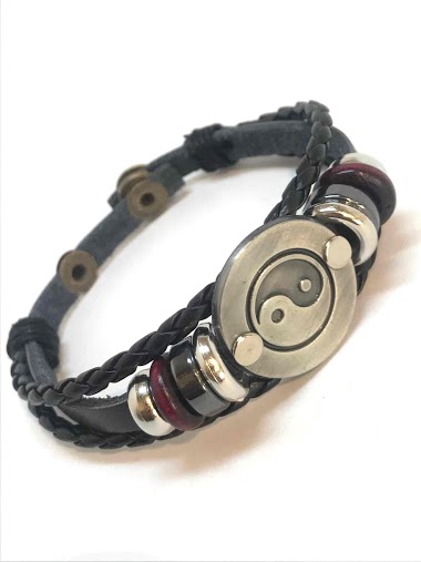Großhändler Z. Emilie - Yin yang leather bracelet