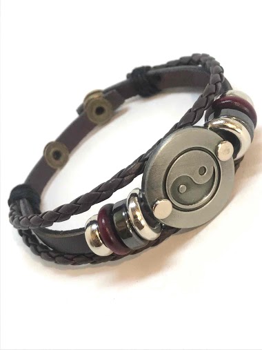 Wholesaler Z. Emilie - Yin yang leather bracelet