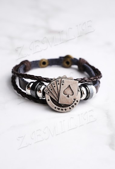 Wholesaler Z. Emilie - Poker leather bracelet