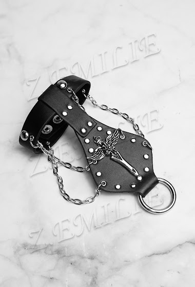 Grossiste Z. Emilie - Bracelet cuir punk épée