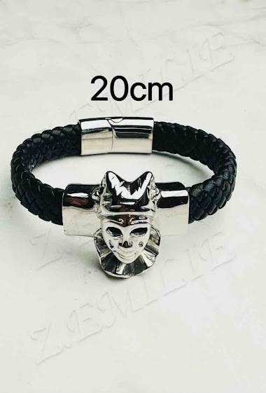 Wholesaler Z. Emilie - Joker head leather bracelet