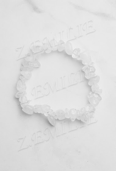 Grossiste Z. Emilie - Bracelet pierre quartz blanc
