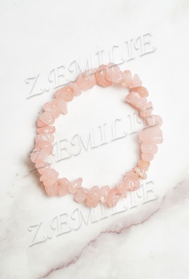 Grossiste Z. Emilie - Bracelet pierre quartz rose
