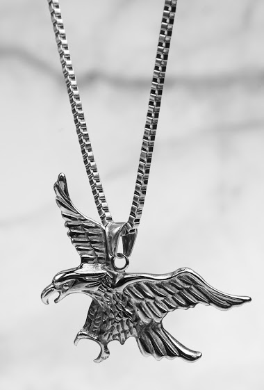 Eagle steel necklace
