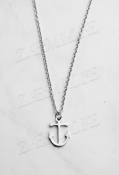 Mayorista Z. Emilie - Marine anchor steel necklace