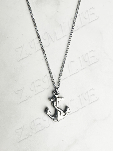 Wholesaler Z. Emilie - Steel marine anchor necklace