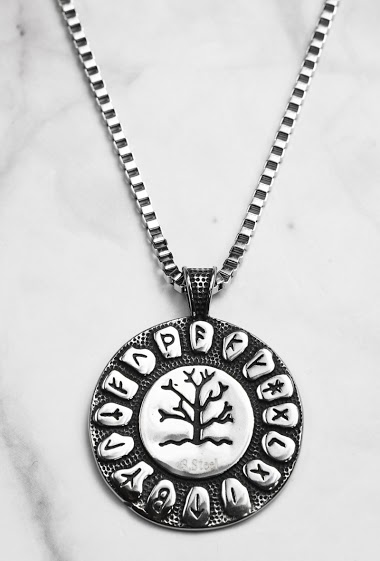 Großhändler Z. Emilie - Viking tree of life steel necklace
