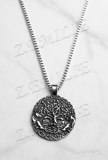 Mayorista Z. Emilie - Tree of life steel necklace