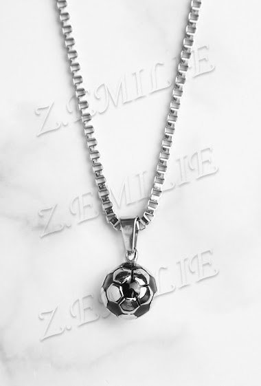 Großhändler Z. Emilie - Football steel necklace