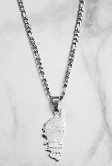 Großhändler Z. Emilie - Map Corsica steel necklace