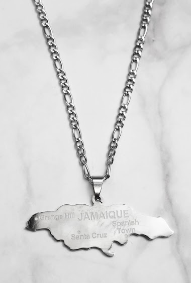Großhändler Z. Emilie - Map Jamaica steel necklace