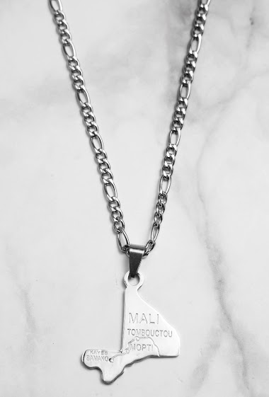 Großhändler Z. Emilie - Map Mali steel necklace