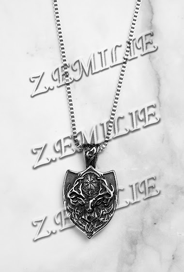 Wholesaler Z. Emilie - Viking stag steel necklace