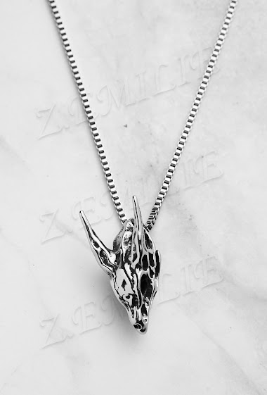 Deer viking steel necklace