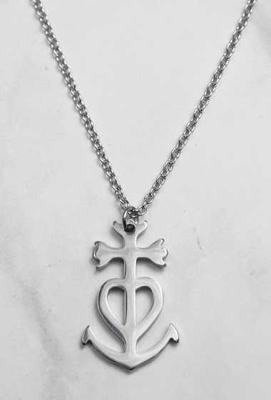 Großhändler Z. Emilie - Cross camargue steel necklace