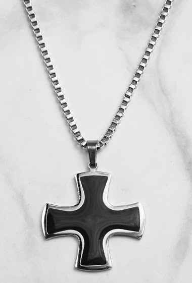 Grossiste Z. Emilie - Collier acier croix de Malte